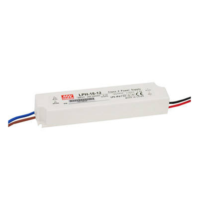 MEAN WELL  Zasilacz stałonapięcowy LPH-18W-12V DC; Uwe: 180-264V AC; Uwy: 12V, Iwy: 0-1.5A, moc :18W, IP67