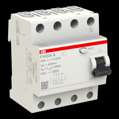 ABB Wyłącznik różnicowo-prądowy FH204-A-63/0,03; 4-polowy; typ A; I=63A; In= 30mA