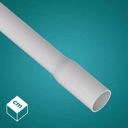 AKS Rura elektroinstalacyjna sztywna z kielichem, gładka, długość: 2m, szara RLM-16S