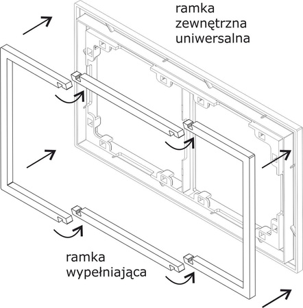 DECO Ramka wypełniająca podwójna beżowy 1DRW-2