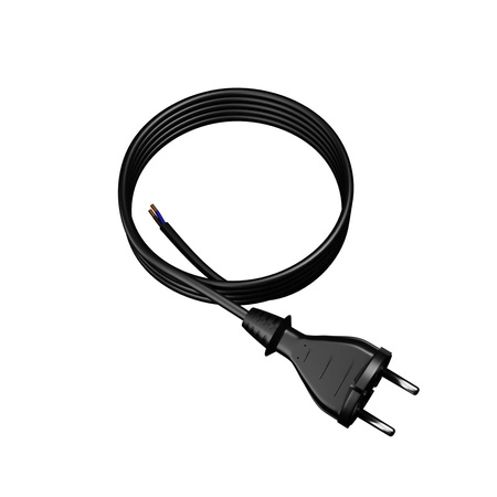 Przewód przyłączeniowy narzędziowy, gumowy z wtyczką prostą 2x1,5 mm² H05RR-F długość: 3m