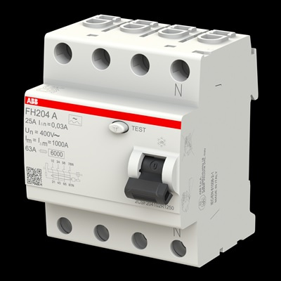 ABB Wyłącznik różnicowo-prądowy FH204-A-63/0,03; 4-polowy; typ A; I=63A; In= 30mA