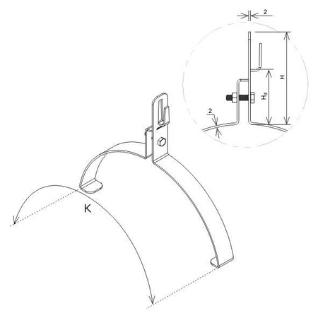 AN-KOM Uchwyt gąsiorowy 210mm Z-zagięcie H=10 cm AN-15/OG/