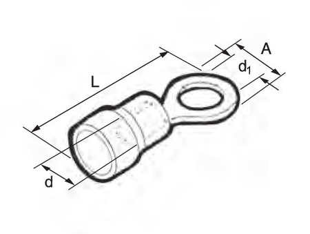 Końcówka kablowa oczkowa izolowana  LI 2,5/10 niebieska; przekrój: 1,5 - 2,5 mm²; śruba: M10
