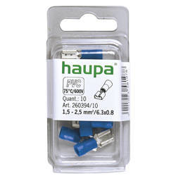 HAUPA Nasuwka konektorowa izolowana 1,5-2,5/6,3x0,8 niebieska PVC 260394/10