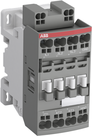 ABB Stycznik AF16-30-10K-13 3-polowy Moc znamionowa AC-3: 7,5kW Prąd roboczy AC-3: 18A Napięcie cewki: 100-250V AC/DC Zacisk: Push-In