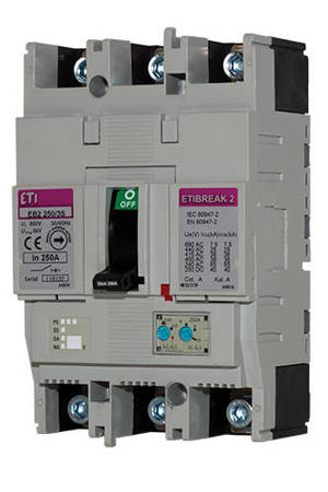 ETI Wyłącznik mocy EB2 160/4S 160A 4-polowy; zdolność zwarciowa: 36kA; montaż na płytę