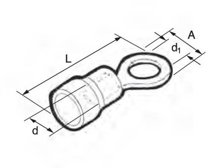 Końcówka kablowa oczkowa izolowana  LI 6/4 żółta; przekrój: 4 - 6 mm²; śruba: M4