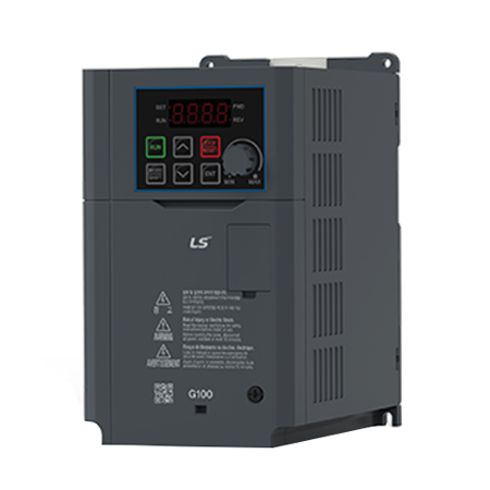 Przemiennik częstotliwości LS Electric serii G100; 3-fazowy; moc 4kW(9A)/5,5kW(10A); filtr EMC: IC3; 0-400Hz; Modbus RTU/RS485 (wbudowane); LV0040G100-4EOFN